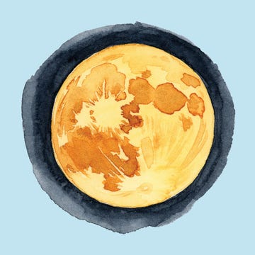 full moon watercolor illustration